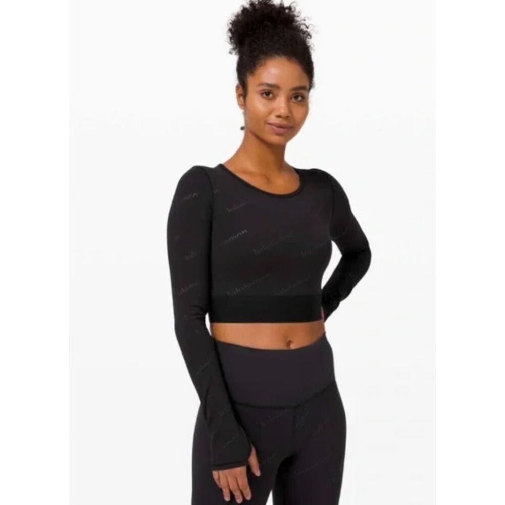 Lululemon Wunder Train Cropped Women's Special Edition Black Top Size Unknown